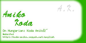 aniko koda business card